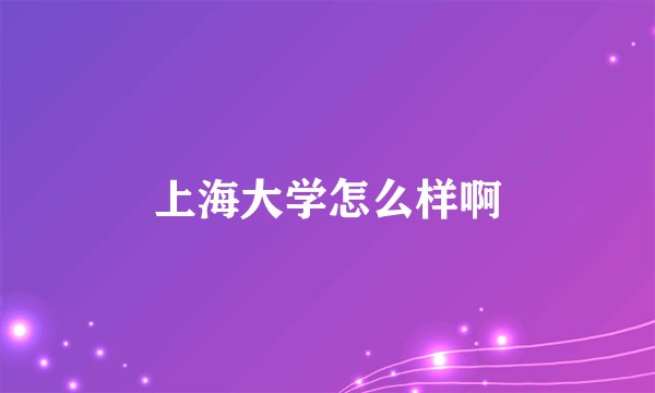 上海大学怎么样啊