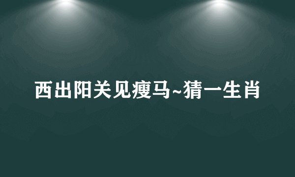 西出阳关见瘦马~猜一生肖