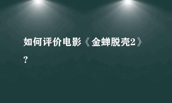 如何评价电影《金蝉脱壳2》？
