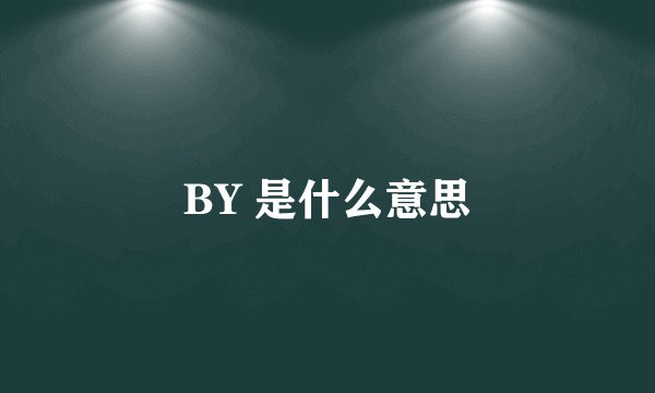 BY 是什么意思