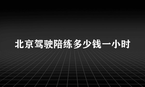 北京驾驶陪练多少钱一小时