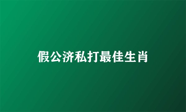假公济私打最佳生肖