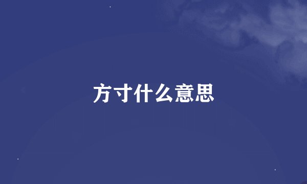 方寸什么意思