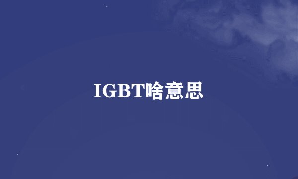 IGBT啥意思