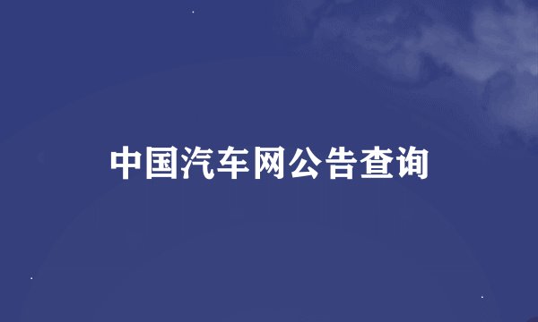 中国汽车网公告查询