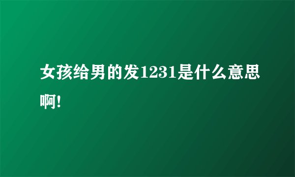 女孩给男的发1231是什么意思啊!