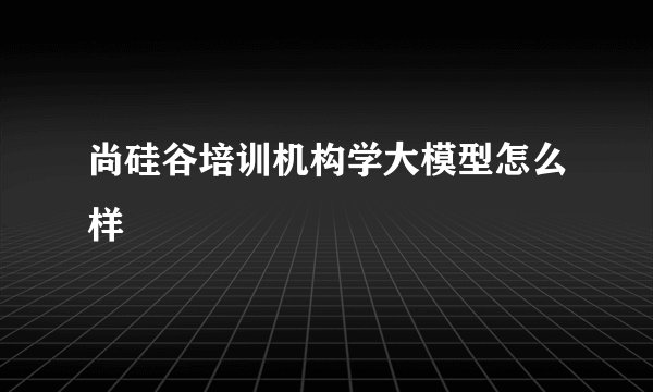 尚硅谷培训机构学大模型怎么样