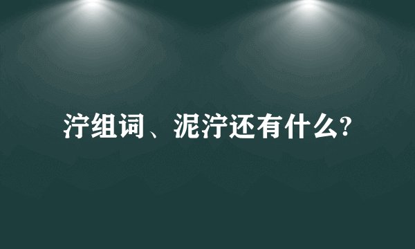 泞组词、泥泞还有什么?
