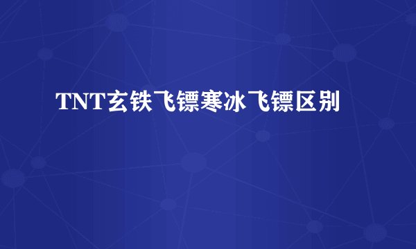 TNT玄铁飞镖寒冰飞镖区别