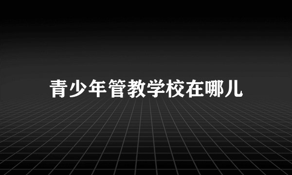 青少年管教学校在哪儿