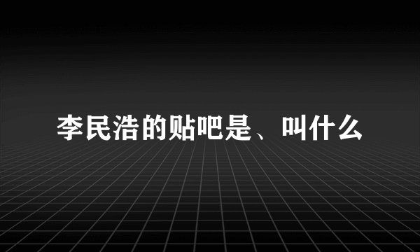 李民浩的贴吧是、叫什么