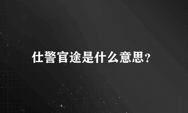 仕警官途是什么意思？