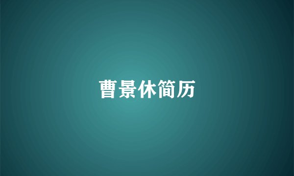 曹景休简历