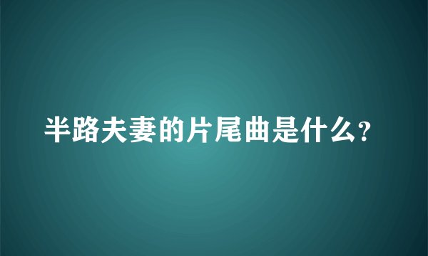 半路夫妻的片尾曲是什么？