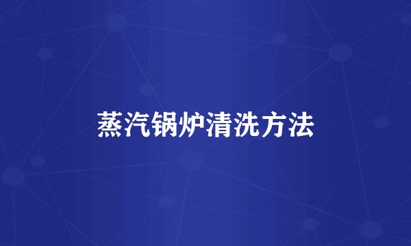 蒸汽锅炉清洗方法