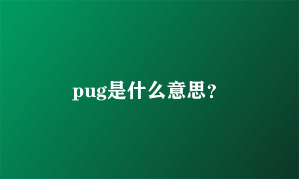 pug是什么意思？