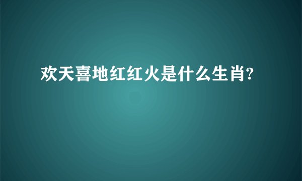 欢天喜地红红火是什么生肖?