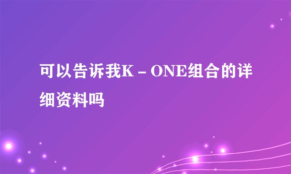 可以告诉我K－ONE组合的详细资料吗