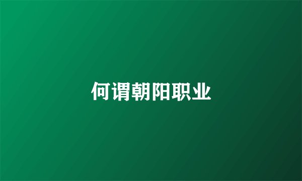 何谓朝阳职业