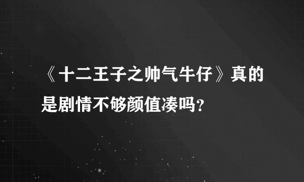 《十二王子之帅气牛仔》真的是剧情不够颜值凑吗？