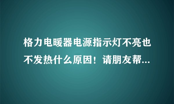 格力电暖器电源指示灯不亮也不发热什么原因！请朋友帮忙？有哪些注意事项