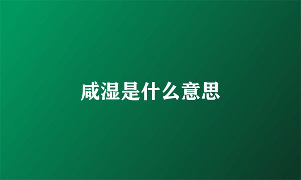 咸湿是什么意思